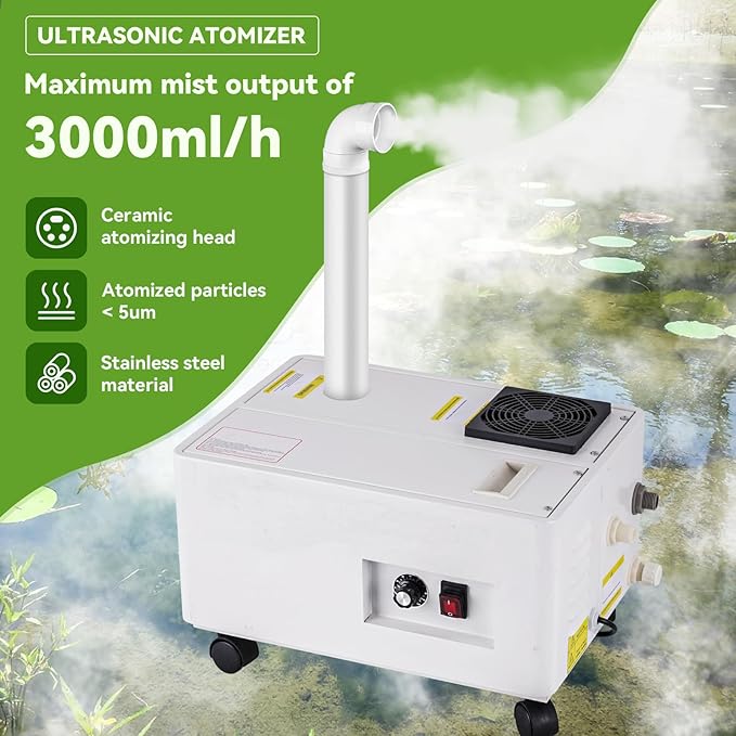 Cool Humidifier 3000ml/Hour Commercial Grade, Auto-Fill Water Tank & Stainless - Image 2