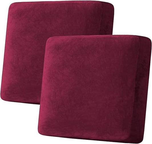 H.VERSAILTEX Velvet Stretch Couch Cushion Cover Plush Cushion Slipcover by HVERSAILTEX