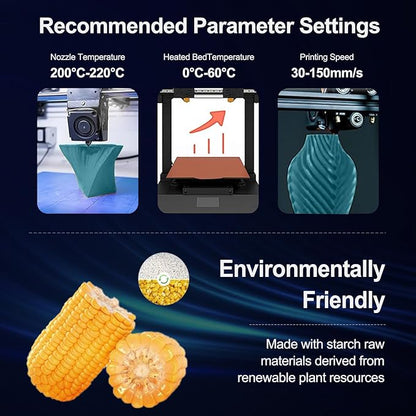 PLA Filament 1.75mm Blue Lagoon 1KG, Clog-Free 3D Printer Filament Dimensional - Image 3