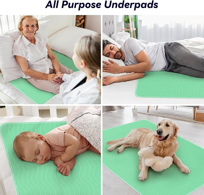4 Pack 36” x 54” Extra Heavy Absorbency Washable Underpads, Waterproof Nursing - Image 7