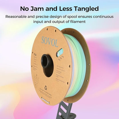 Sovol 3D Printer Matte Multicolored Fast Change Rainbow PLA 1kg Spool 3D - Image 4