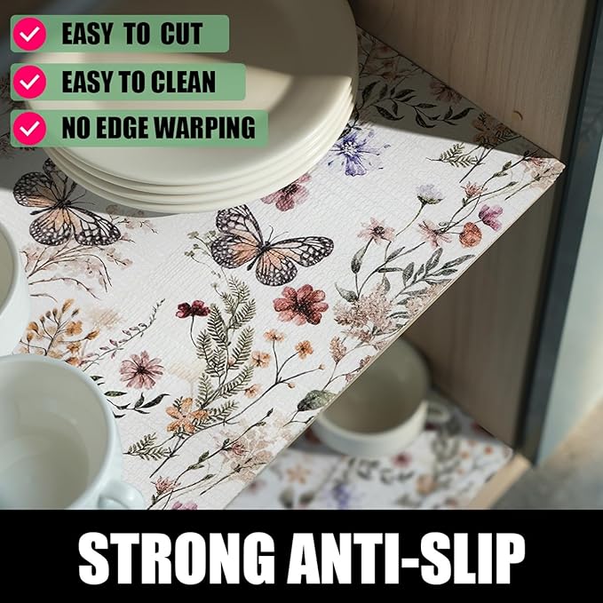 Floral Shelf Liners 24IN x 10FT Non Adhesive and Strong Non-Slip Shelf and - Image 2