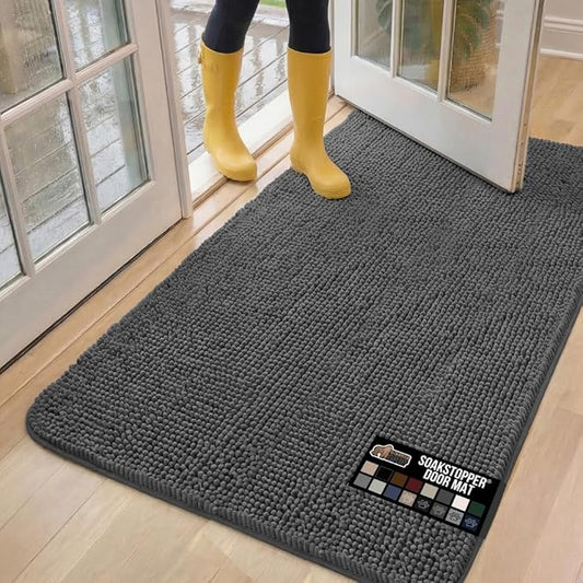 GORILLA GRIP SOAKSTOPPER Dog Door Mat, 60x36 Machine Washable Rug Absorbent by GorillaGrip
