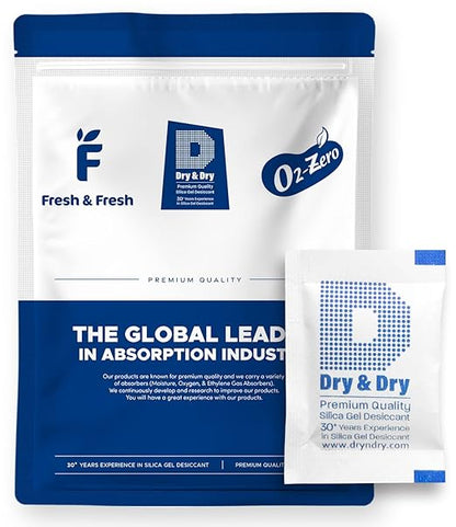Dry & Dry 2 Gram Silica Gel Packets Desiccants, Silica Packets by DryDry