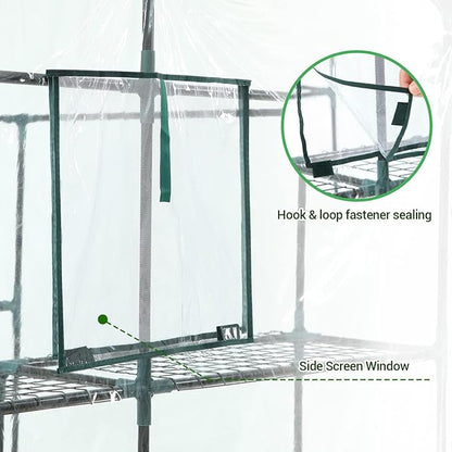 Ohuhu Plastic Greenhouse for Outdoors: Portable Walk in Plant Green House - Image 4