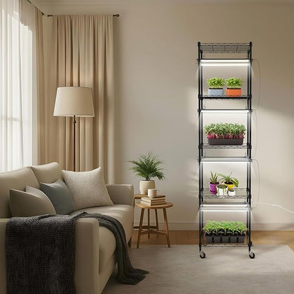 SOLIGT Plant Shelf with Grow Lights, 5 Tier Grow Light Stand Rack with 8 Pack - Image 2