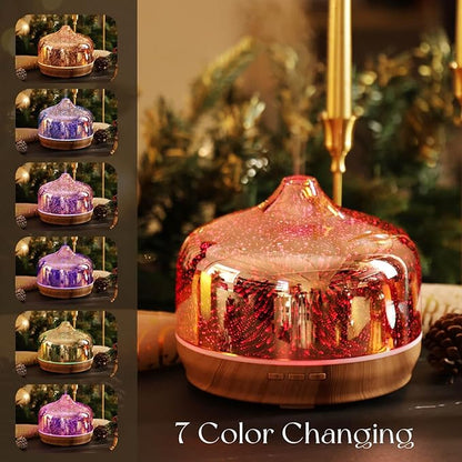 Porseme 500ml Glass Essential Oil Diffuser Aromatherapy Ultrasonic Cool Mist - Image 2