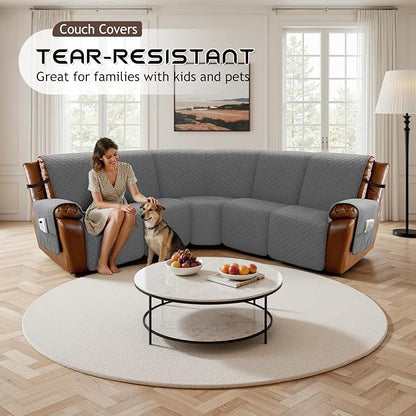 Arfntevss Waterproof Recliner Sectional Couch Covers - Image 7