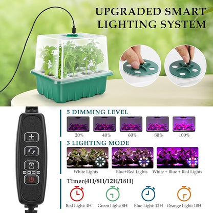 Seed Starter Tray with Grow Light, 60 Flexible Cells 5 PCS Seed Starter Kit - Image 3