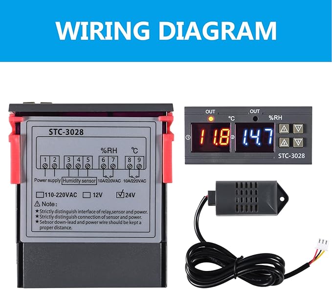 STC-3028 24V Temperature & Humidity Controller - Image 2