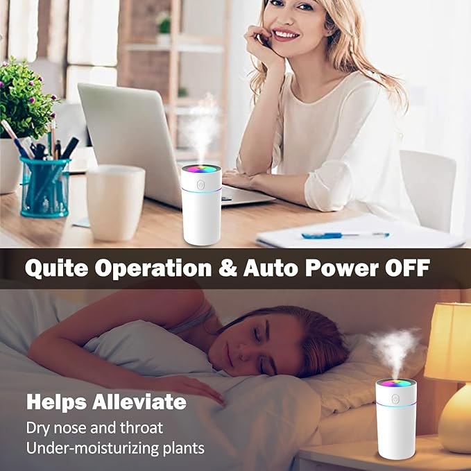 Portable Mini Humidifier with 7-color Lights, Cool Mist Small Desk Humidifiers - Image 2
