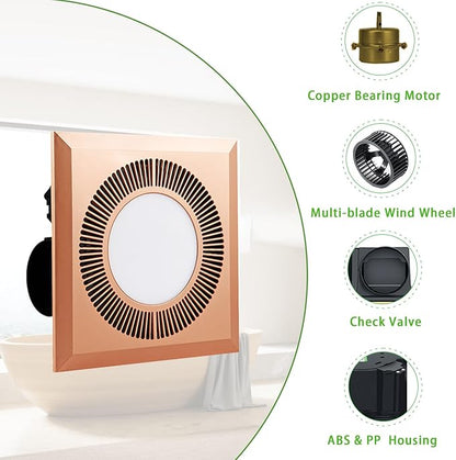 Bathroom Exhaust Fan with LED Light Vent Fans - Image 4