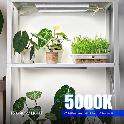 Barrina T5 Grow Lights for Indoor Plants, 5000K Full Spectrum, 1FT LED Growing - Image 2