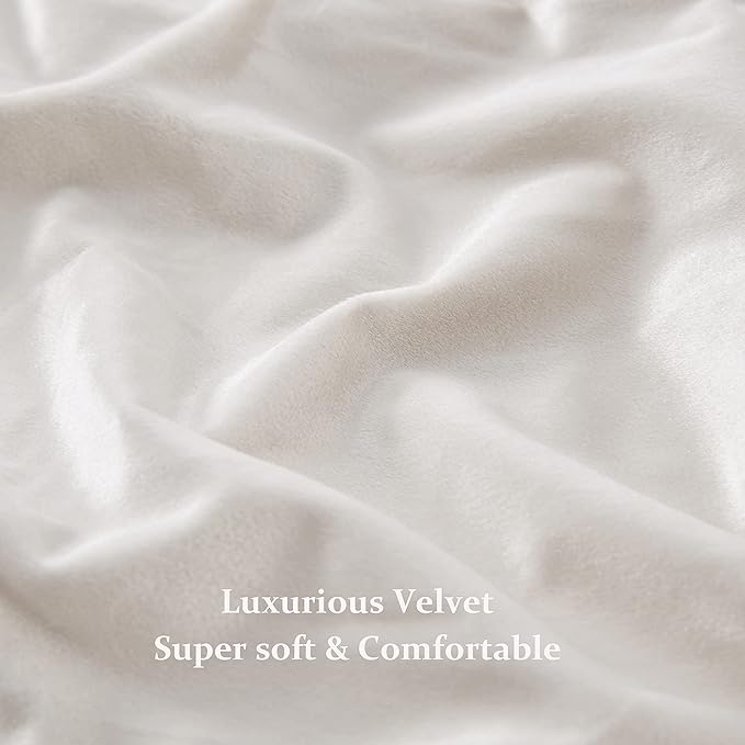 BULBUL Cream Velvet Curtains 72 inch:Ivory Luxury Elegant Living Room - Image 6