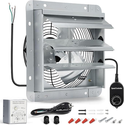 7 Inch Shutter Exhaust Fan, Wall Mount Attic Fan by Hipoilk