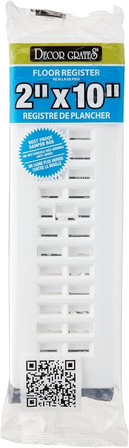 Decor Grates PL210-WH 2-Inch by 10-Inch Plastic Floor Register - Image 2