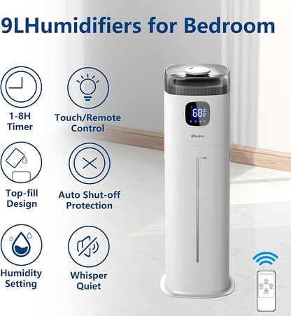 Large Humidifier for Bedroom, 9L/2.5Gal Ultrasonic Cool Mist, Easy Clean - Image 2