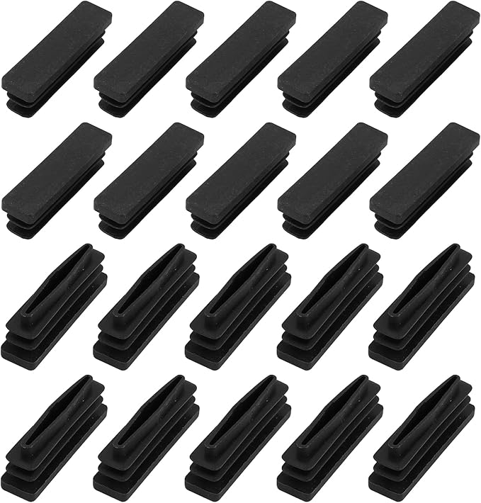 METALLIXITY Rectangle End Caps 24Pcs, Plastic Rectangle Tube Inserts Threaded by METALLIXITY