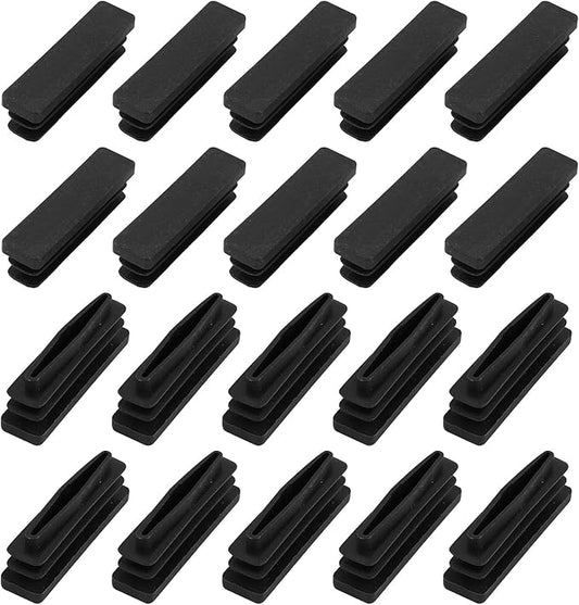 METALLIXITY Rectangle End Caps 24Pcs, Plastic Rectangle Tube Inserts Threaded by METALLIXITY