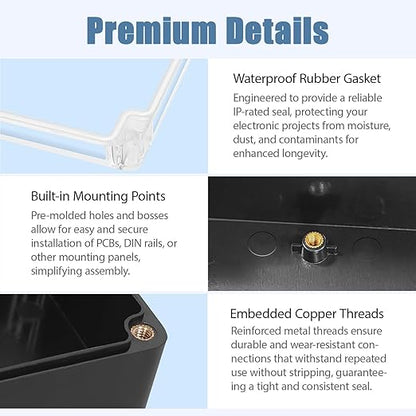 LeMotech Project Box ABS Plastic IP65 Waterproof Dustproof Electrical Junction - Image 5