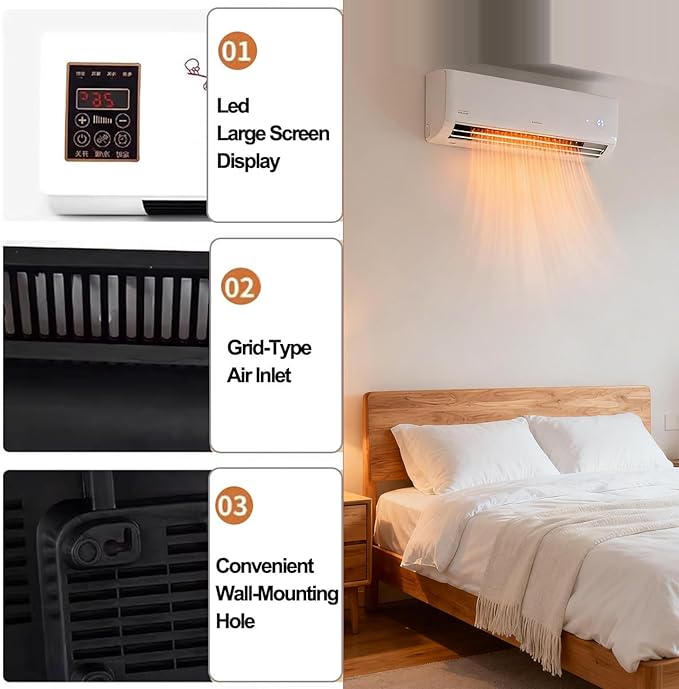 Mini Wall Mounted Air Conditioner, 2 in 1 Heater and Fan Combo Ductless Ac - Image 5