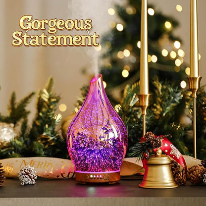 Porseme Essential Oil Diffuser 3D Firework Glass Aromatherapy Ultrasonic - Image 4