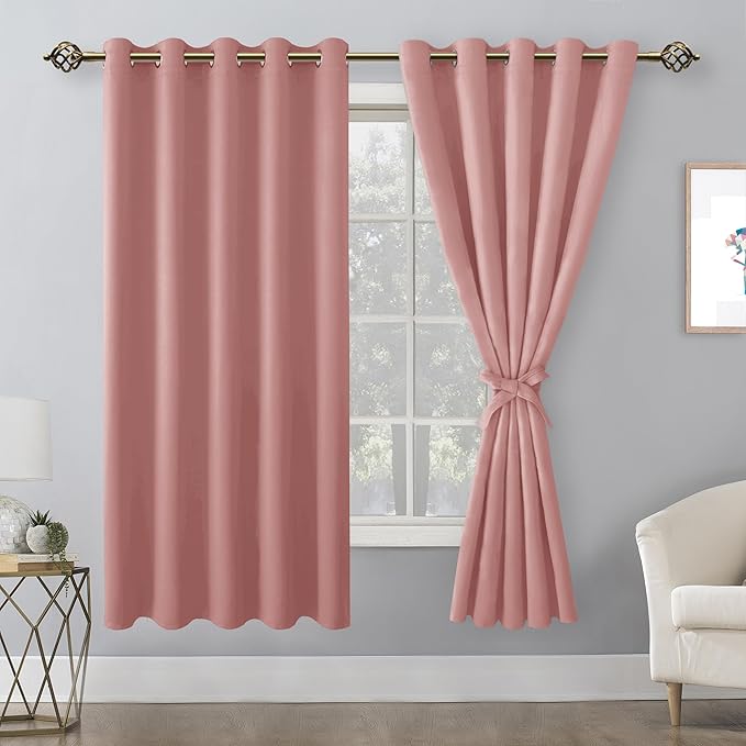 Hiasan Room Darkening Curtains for Bedroom, 60 x 72 Inches - Image 2