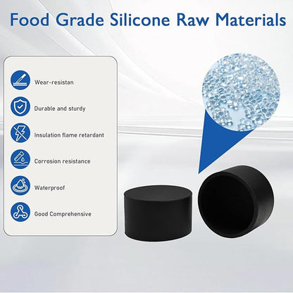 10 Pcs 1-3/16" Round Chair Leg Tips Caps, Silicone Rubber Furniture Leg Floor - Image 3