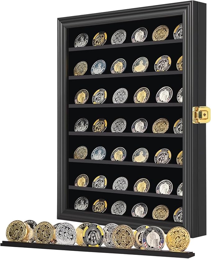 Jinchuan Military Challenge Coin Display Case Lockable Cabinet Rack Holder by Jinchuan