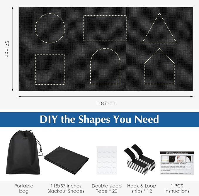 Blackout Window Cover, Portable Window Blinds, Travel DIY Window Black Out - Image 8