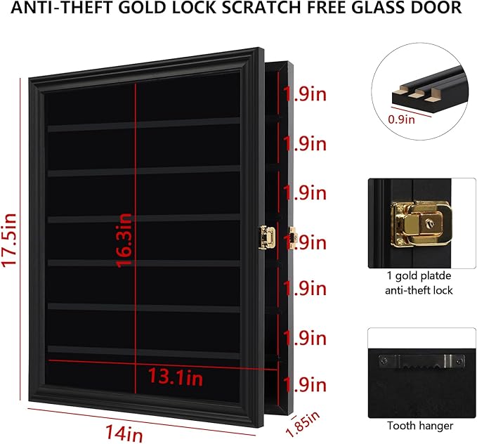 Jinchuan Military Challenge Coin Display Case 4 Pack Lockable Cabinet Rack - Image 3