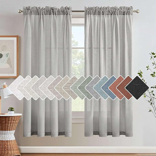 H.VERSAILTEX Dove Linen Curtains 72 Inch Length by HVERSAILTEX