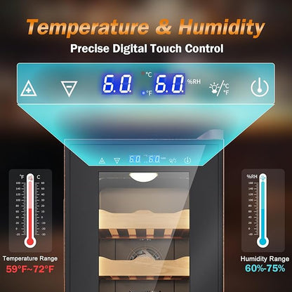 Electric Humidor with Leather-35L Cooling & Heating Humidor, Smart Touch - Image 2