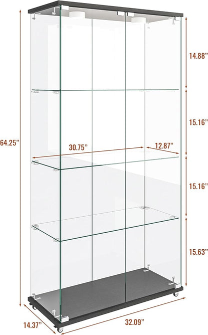 Yoluckea 4-Tier Glass Display Cabinet - Image 2