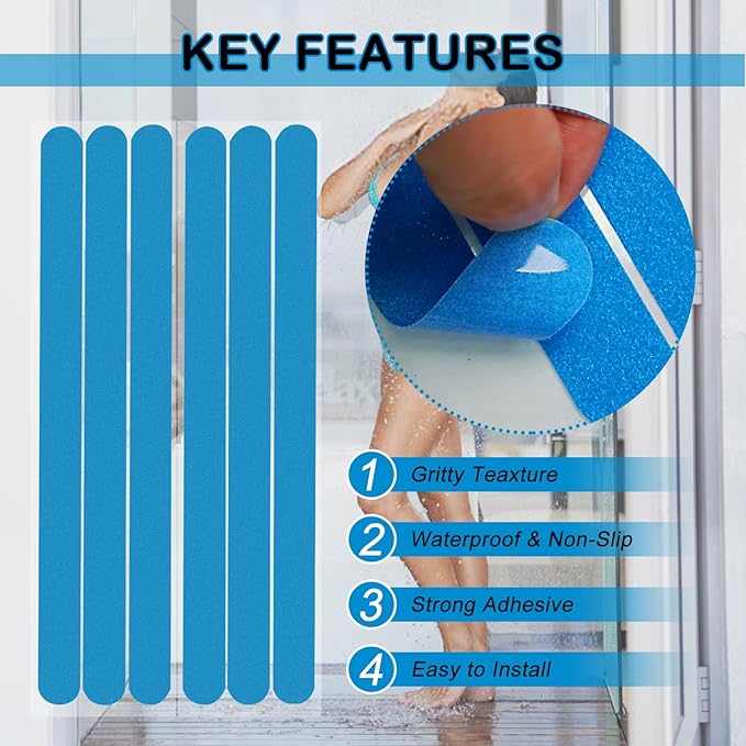 S&X Non Slip Bath Stickers, Gritty Textured Slip-Resistant Treads, 0.75-Inch by - Image 3