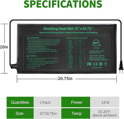 Seedling Heat Mat, MET Certified Waterproof Durable Germination Station Heat Mat - Image 2