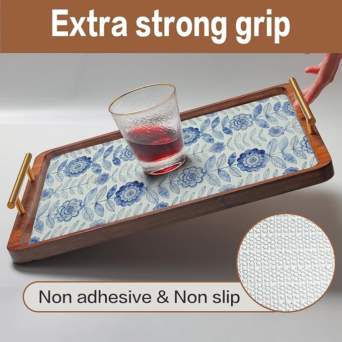 Drawer and Shelf Liner for Kitchen Cabinets Non-Adhesive Strong Grip Floral - Image 3