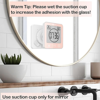 Waterproof Bathroom Wall Clock and Timer, Digital Water Resistant Hanging Timer - Image 2