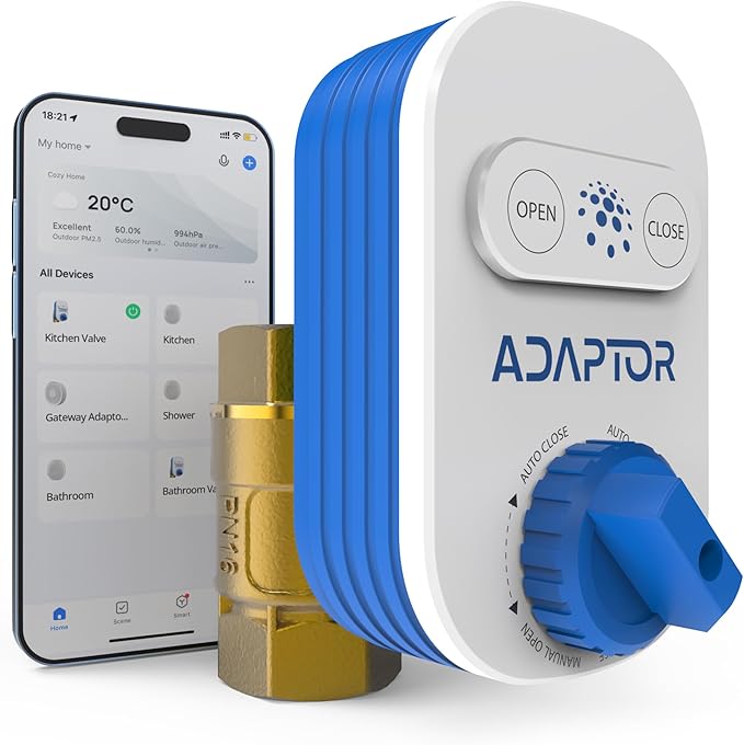 Smart Zigbee 3.0 Water Shut Off Valve 3/4" | Automatic Shut Off Valve by ADAPTOR