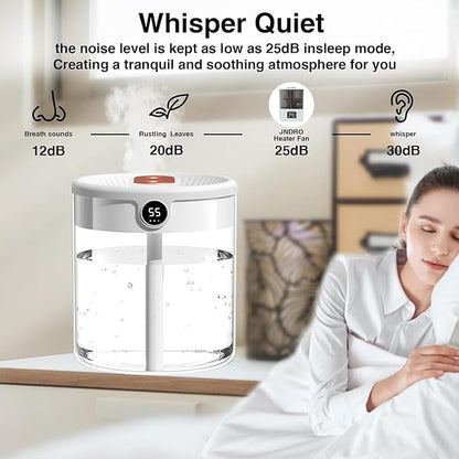 Dreamzy Humidifier for Large Room Cool Mist Bedroom Desktop Double Nozzle Cool - Image 3
