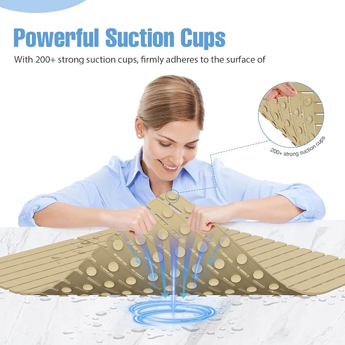 ​Shower Mat Non-Slip Bath Mat for Tub and Shower Stall, 200+ Suction Cups - Image 2