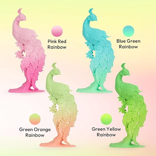 AMOLEN Matte PLA Filament 1.75mm, Bicolor Rainbow Bundle PLA, Smooth Finish - Image 4