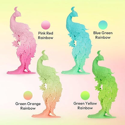 AMOLEN Matte PLA Filament 1.75mm, Bicolor Rainbow Bundle PLA, Smooth Finish - Image 4