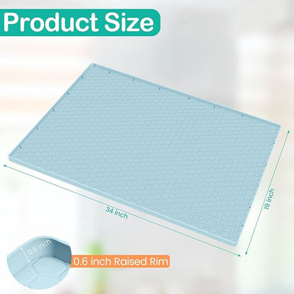 Waterproof Under Sink Mat 34" x 19", Silicone Cabinet Liner, Rubber Protector - Image 2