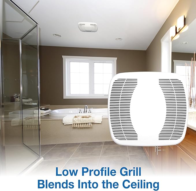 Air King 90 CFM 3.0 Sones Ceiling Mounted Snap-In Installation Bathroom Exhaust - Image 3
