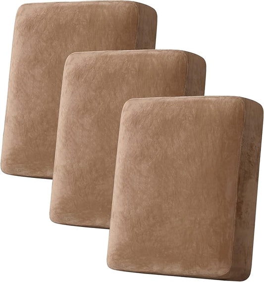 H.VERSAILTEX Velvet Stretch Couch Cushion Cover Plush Cushion Slipcover by HVERSAILTEX