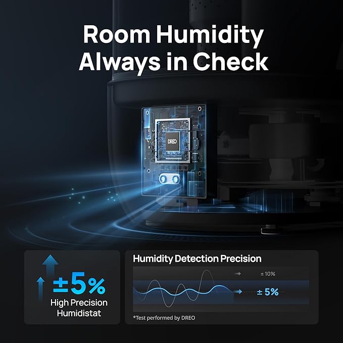 DREO 6L Top Fill Humidifiers for Bedroom, 60H Runtime, 28 dB Quiet Supersized - Image 5