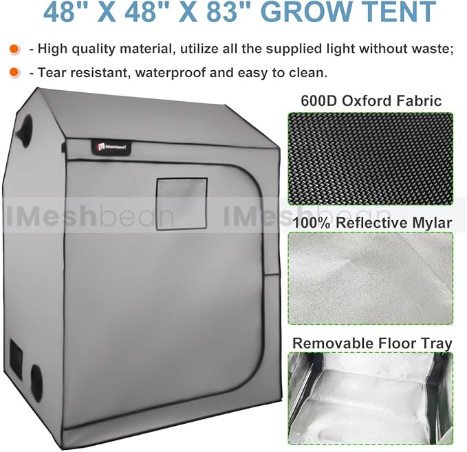 48"x48"x83" Grow Tent Kit, Indoor Grow Tent Complete System High Reflective - Image 4