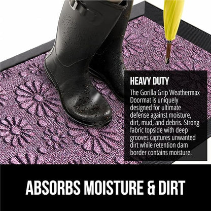 GORILLA GRIP 100% Waterproof All-Season WeatherMax Doormat, Durable Natural - Image 4