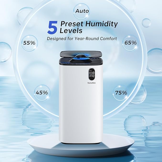 Evaporative Humidifier with Auto Humidity Control, 6L Water Tank with Top-Fill - Image 7